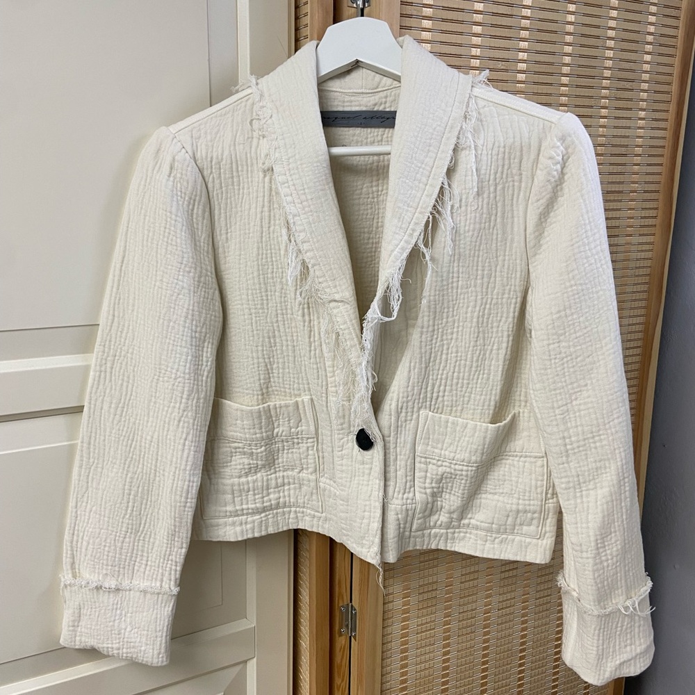 RAQUEL ALLEGRA cotton and rayon blazer